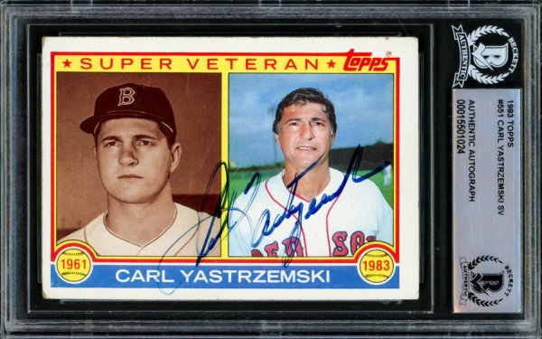 Carl Yastrzemski Signed Boston Red Sox 8x 10 Photo (PSA COA) 1967 Tr –