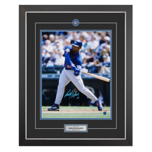 Carlos Delgado Signed Framed 11x17 Rookie Card & Photo