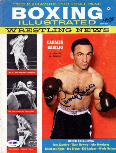 Carmen Basilio Autographed Boxing Illustrated Magazine Cover PSA/DNA