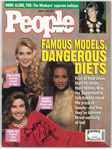 Carol Alt Autographed Signed People Weekly Full Magazine 1/11/1993- JSA #EE63374 (supermodel/no label) 