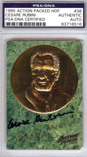 Cesare Rubini Autographed Signed 1995 Action Packed HOF Card #36 PSA/DNA 