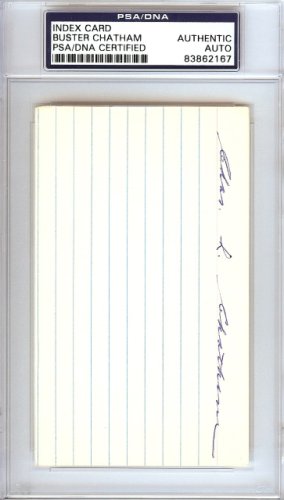 Charles L. "Buster" Chatham Autographed Signed 3X5 Index Card Boston Braves PSA/DNA 