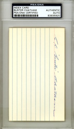 Charles L. "Buster" Chatham Autographed Signed 3X5 Index Card Boston Braves PSA/DNA 