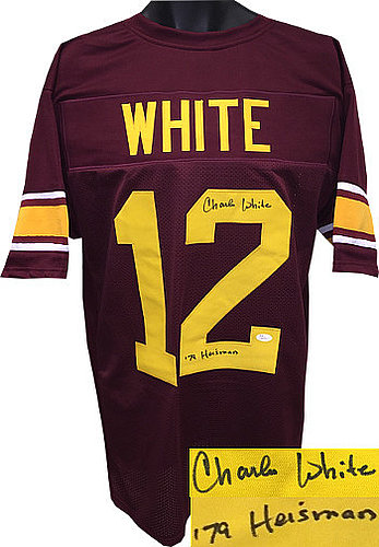 Charles White Autographed Signed Maroon Custom Stitched Football Jersey '79 Heisman XL- JSA Hologram 