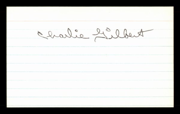 Charlie Gilbert Autographed Signed 3X5 Index Card Brooklyn Dodgers #174146 