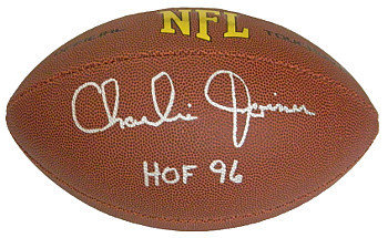 Charlie Joiner Autographed Signed Wilson Full Size NFL Composite Football HOF 96 (Gold logo-silver sig) (San Diego Chargers) 