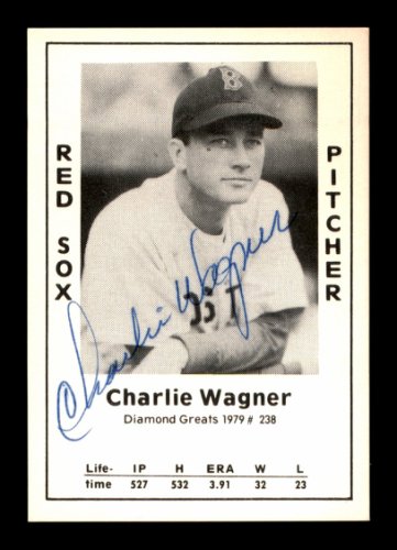 Charlie Wagner Autographed Signed 1979 Diamond Greats Card #238 Boston Red Sox #188848 