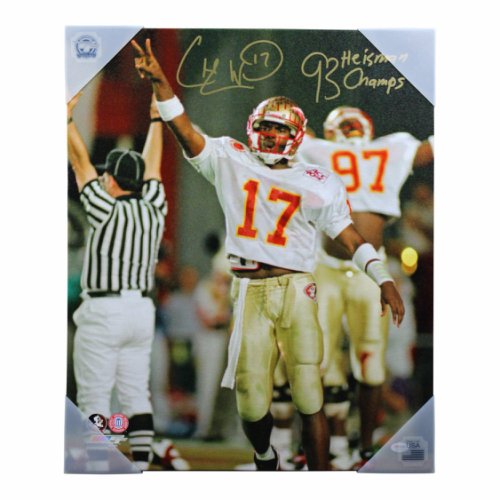 Charlie Ward Autographed Signed FSU Stretched 20x24 Canvas w/ 93 Heisman Champs Insc - PSA 