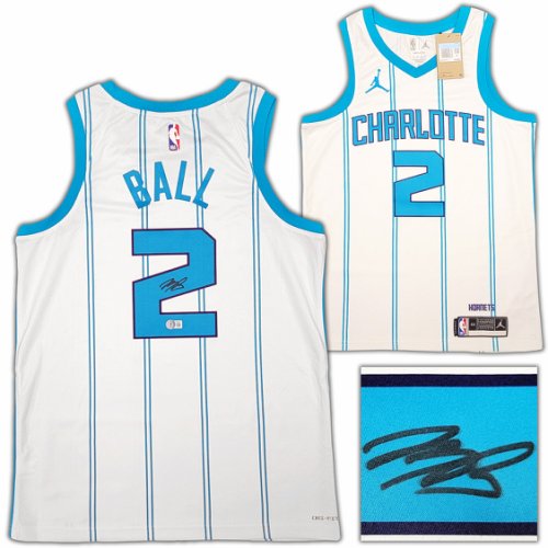Charlotte Hornets Lamelo Ball Autographed Signed White Nike Swingman Jersey Size M Beckett Beckett Qr #209485 