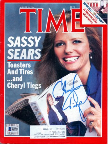 Cheryl Tiegs Autographed Time Magazine Beckett Beckett