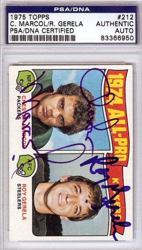 Chester Marcol & Roy Gerela Autographed 1975 Topps Card #212 PSA/DNA