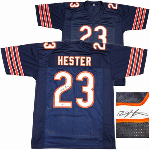 Chicago Bears Devin Hester Autographed Blue Jersey Beckett Beckett Witness #231051