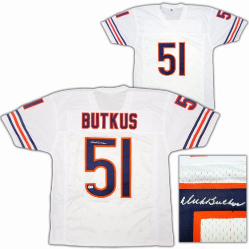 Chicago Bears Dick Butkus Autographed White Jersey Beckett Beckett Witness #210525