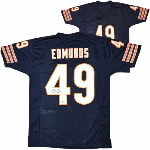 Chicago Bears Tremaine Edmunds Autographed Blue Jersey Beckett Beckett Qr #216946