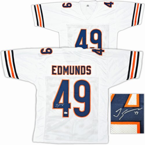 Chicago Bears Tremaine Edmunds Autographed White Jersey Beckett Beckett Witness #221052