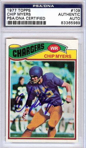 Chip Myers Autographed 1977 Topps Card #109 San Diego Chargers PSA/DNA