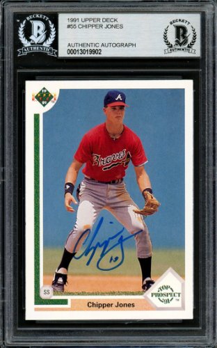 Chipper Jones Autographed Signed 1991 UDA Card #55 Atlanta Braves Beckett Beckett 