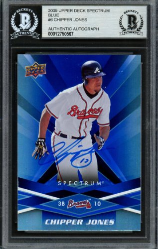 Chipper Jones Autographed Signed 2009 UDA Spectrum Card #6 Atlanta Braves Beckett Beckett 