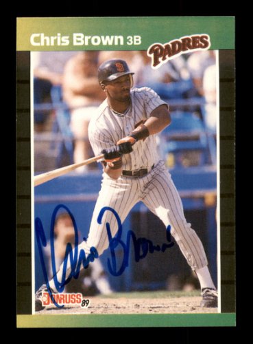 Chris Brown Autographed 1989 Donruss Card #183 San Diego Padres #188331