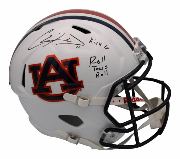 Chris Davis Autographed Signed Auburn Tigers Riddell F/S Speed Rep Helmet w/ Roll Tears Roll 