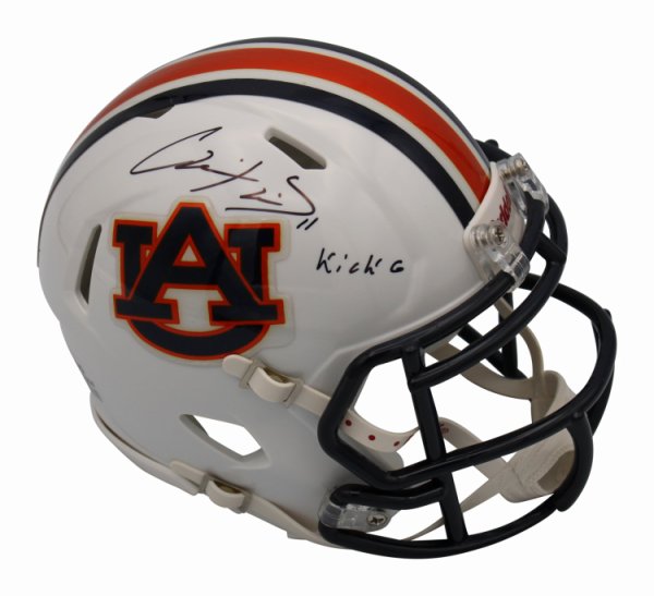 Chris Davis Autographed Signed Auburn Tigers Riddell Speed Mini Helmet w/ Kick 6 Insc 