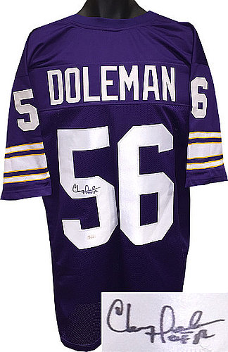 Chris Doleman Autographed Signed Purple TB Custom Stitched Pro Style Football Jersey HOF 12- JSA Hologram 