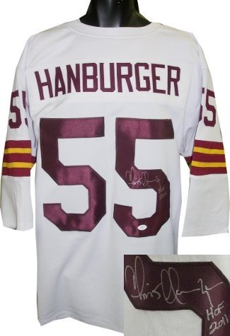 Chris Hanburger Autographed Signed White TB Custom Stitched Pro Style Football Jersey 3/4 Sleeves HOF 2011 XL- JSA Hologram 