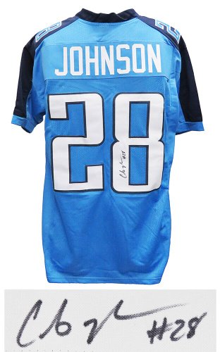 Chris Johnson Autographed Signed Blue Custom Football Jersey 