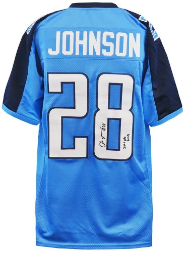 Chris Johnson Autographed Signed Blue Custom Football Jersey w/2006 Yds 2009 