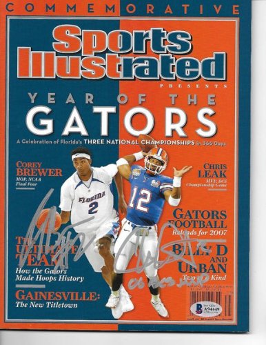 Chris Leak And Corey Brewer Autographed Signed Florida Gators Sports Illustrated Year Of The Gators 4/11/07 Beckett Authenticated 
