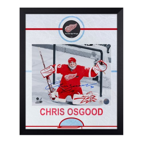 Chris Osgood Autographed Signed Detroit Red Wings Graphic Rink 19x23 Frame