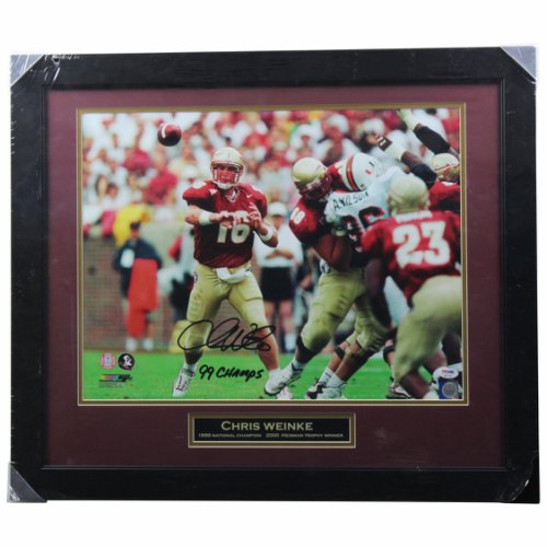 Chris Weinke Autographed Signed FSU 20x16 Framed Photo Throwing vs. Miami 