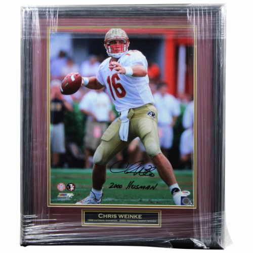 Chris Weinke Autographed Signed FSU Framed Throwing 16x20 Photo w/ 2000 Heisman Insc- PSA 
