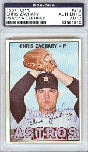 Chris Zachary Autographed 1967 Topps Card #212 Houston Astros PSA/DNA