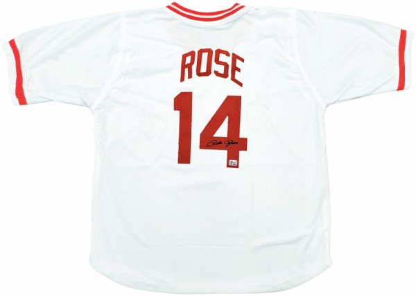 Cincinnati Reds Pete Rose Autographed Signed White Jersey Pr Holo #197040 