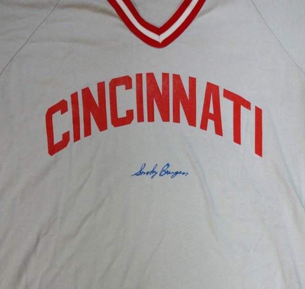 Cincinnati Reds Smoky Burgess Autographed White Jersey PSA/DNA