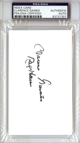 Clarence "Big House" Gaines Autographed Signed 3X5 Index Card Winston-Salem State University PSA/DNA