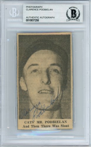Clarence Podbielan Autographed Signed 2X3.5 Newspaper Page Photo Brooklyn Dodgers Beckett Beckett 