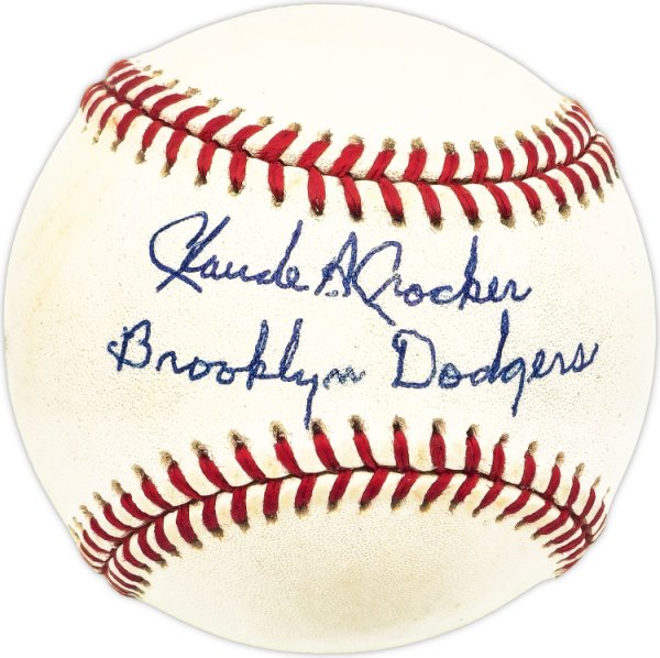 Claude Crocker Autographed Signed Official Nl Baseball Brooklyn Dodgers "Brooklyn Dodgers" Beckett Beckett Qr #Bm25929 