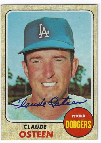 Claude Osteen Autographed Signed Los Angeles Dodgers 1968 Topps Card - Autographs