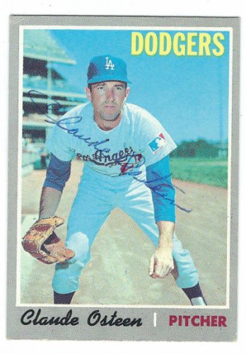Claude Osteen Autographed Signed Los Angeles Dodgers 1970 Topps Card - Autographs