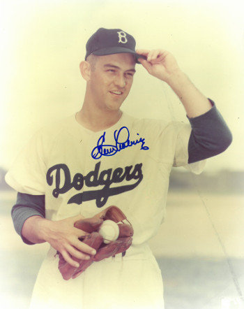 Clem Labine Autographed Signed Brooklyn Dodgers 8x10 Photo (deceased-hat tip) 