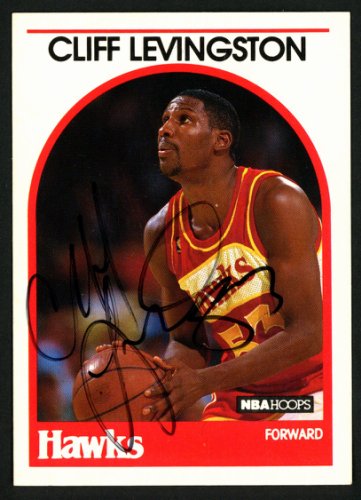 Cliff Levingston Autographed 1989-90 Hoops Card #22 Atlanta Hawks #149747