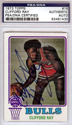 Clifford Ray Autographed 1973 Topps Card #16 Chicago Bulls PSA/DNA