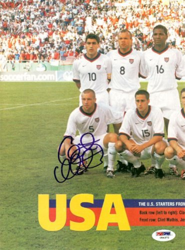 Clint Mathis Autographed Magazine Poster Team Usa PSA/DNA