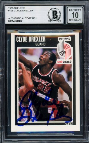 Clyde Drexler Signed Jersey. Perfect replica of the Glide's home, Lot  #12168