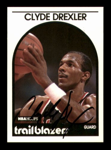 Clyde Drexler Autographed Signed 1989-90 Hoops Card #190 Portland Trail Blazers #219196 