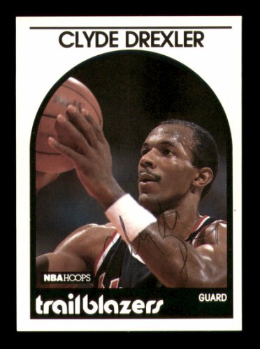 Clyde Drexler Autographed Signed 1989-90 Hoops Card #190 Portland Trail Blazers #219231 