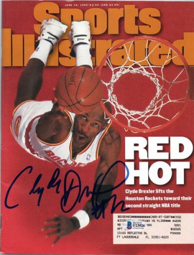 Clyde Drexler Autographed Signed Houston Rockets Sports Illustrated 6/19/95 Beckett Authenticated 