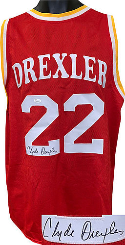 Clyde Drexler Autographed Signed Red TB Custom Stitched Pro Style Basketball Jersey JSA Hologram WP945813